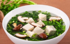 Canh xà lách xoong đậu hũ non