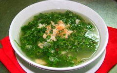 Canh xà lách xoong nấu tôm