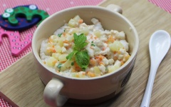 Cơm gà nấu sữa tươi