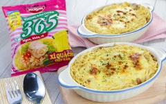 Mì gà quay phô mai đút lò