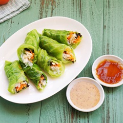 Bắp cải cuộn thịt gà cho bửa cơm thêm ngon.