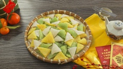 Mứt dừa miếng 3 màu